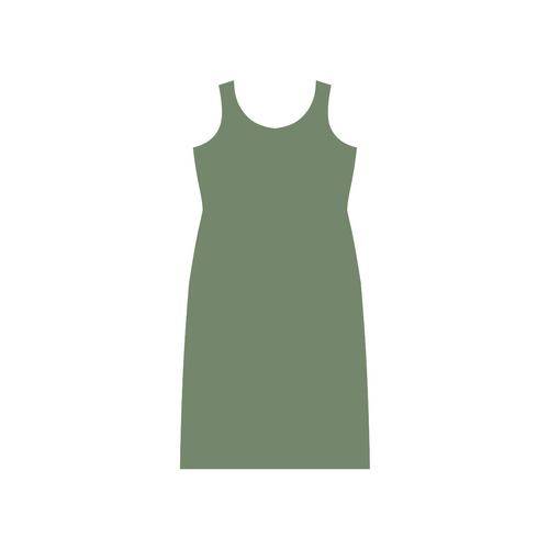 Vineyard Green Phaedra Sleeveless Open Fork Long Dress (Model D08)