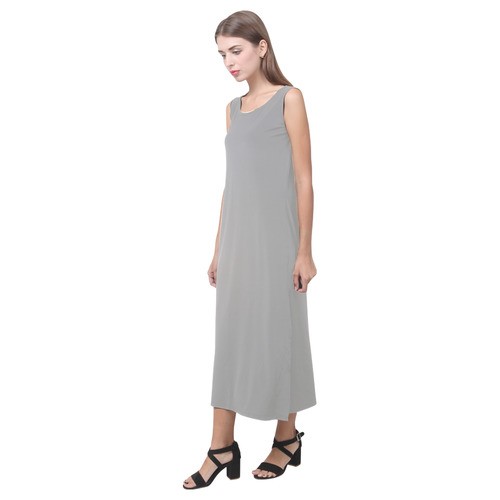 Silver Phaedra Sleeveless Open Fork Long Dress (Model D08)
