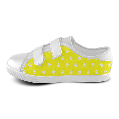 yellow velcro shoes