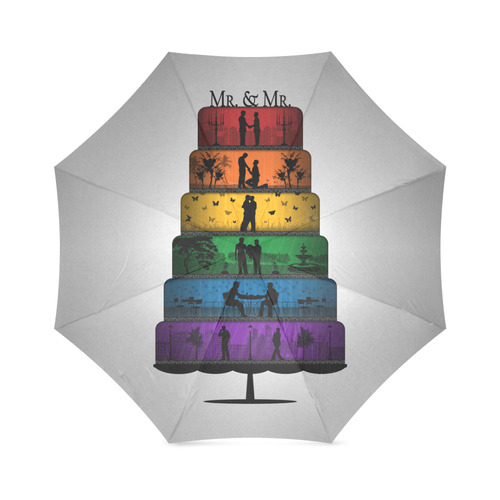 Gay Pride Wedding Cake Foldable Umbrella (Model U01)