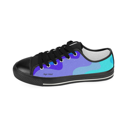 Blue Waves. Inspired by the Magic Island of Gotland. Women's Classic Canvas Shoes (Model 018)