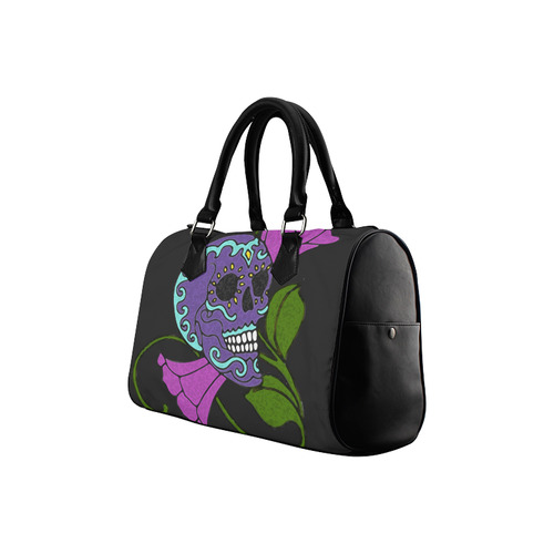 Día De Los Muertos Skull Flowers Boston Handbag (Model 1621)