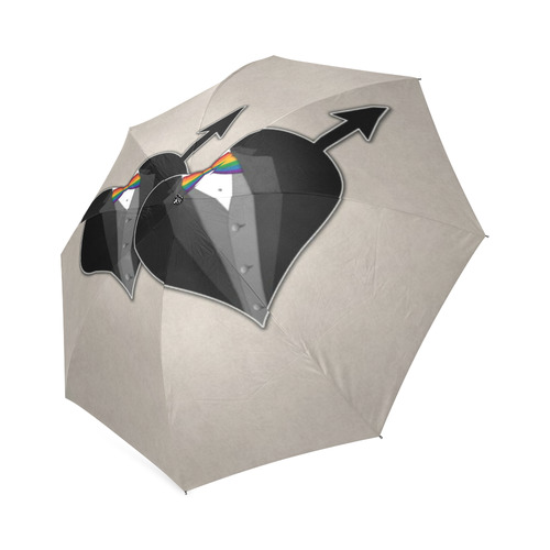 Tuxedo with Rainbow Bow Ties Foldable Umbrella (Model U01)