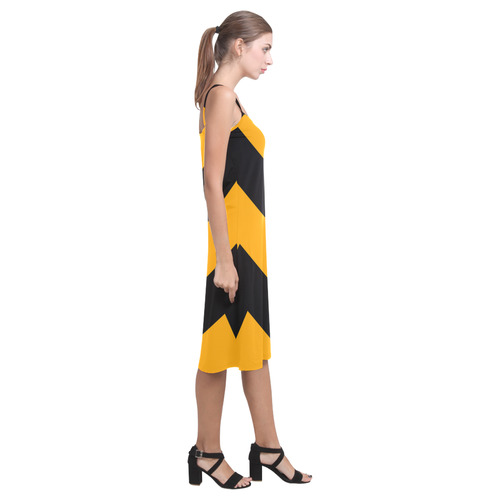 Orange Black Chevron Alcestis Slip Dress (Model D05)