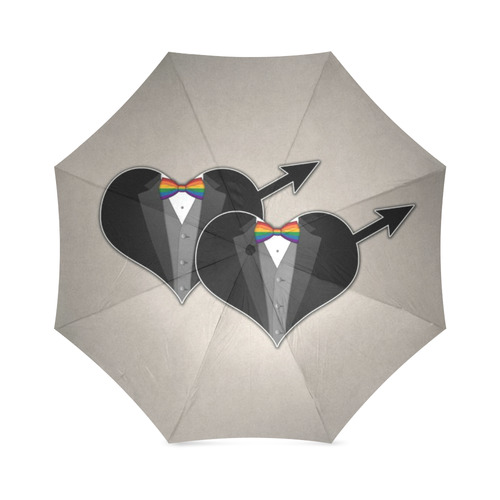 Tuxedo with Rainbow Bow Ties Foldable Umbrella (Model U01)