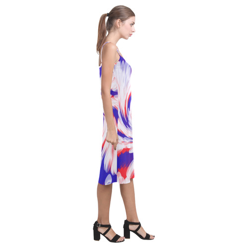 Red White Blue USA Patriotic abstract Alcestis Slip Dress (Model D05)