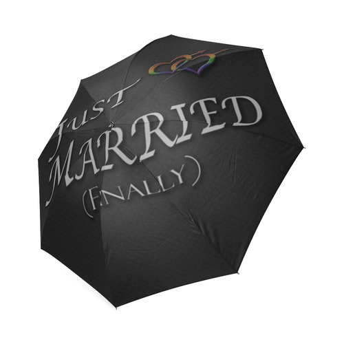 Just Married (Finally) Gay Pride Foldable Umbrella (Model U01)