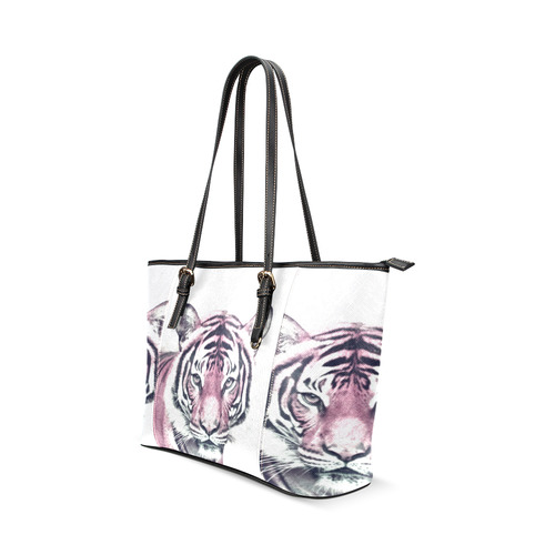 Animal ArtStudio 916D Tiger Leather Tote Bag/Small (Model 1640)