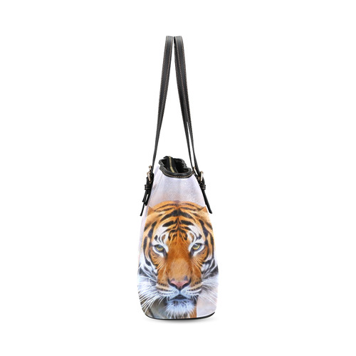 Animal ArtStudio 916 Tiger Leather Tote Bag/Small (Model 1640)