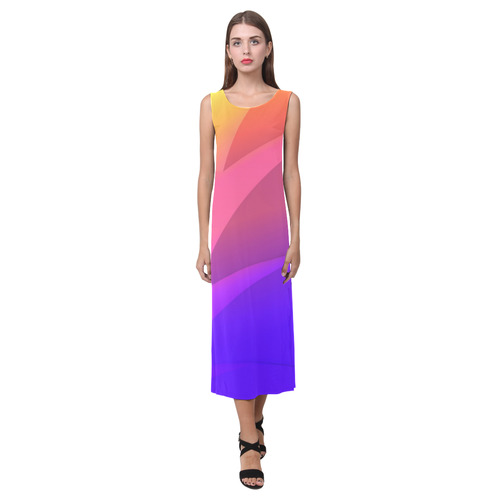 Color shift Phaedra Sleeveless Open Fork Long Dress (Model D08)