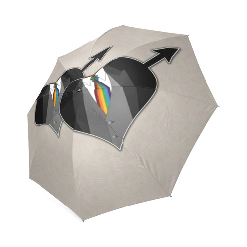 Tuxedo with Rainbow Ties Foldable Umbrella (Model U01)