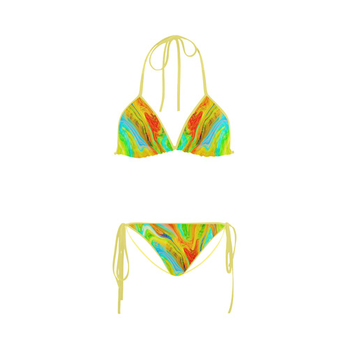 Happy Multicolor Painting Custom Bikini Swimsuit