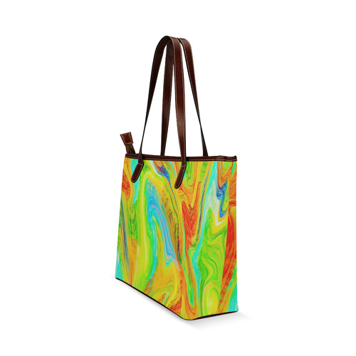 Happy Multicolor Painting Shoulder Tote Bag (Model 1646)