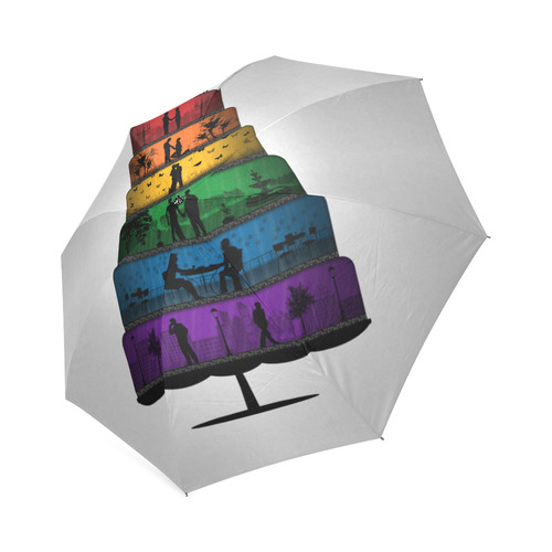 Gay Pride Wedding Cake Foldable Umbrella (Model U01)