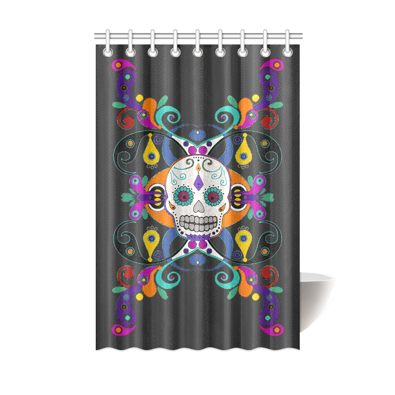 Dia De Los Muertos Skull Ornaments Shower Curtain 48 X72 Id