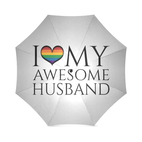 I Heart My Awesome Husband Foldable Umbrella (Model U01)