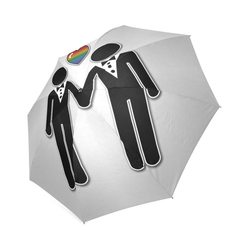 Silhouette Groom and Groom - Tall Foldable Umbrella (Model U01)