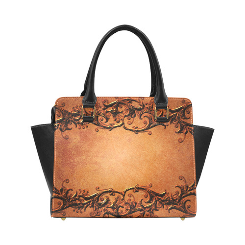 Decorative vintage design and floral elements Classic Shoulder Handbag (Model 1653)