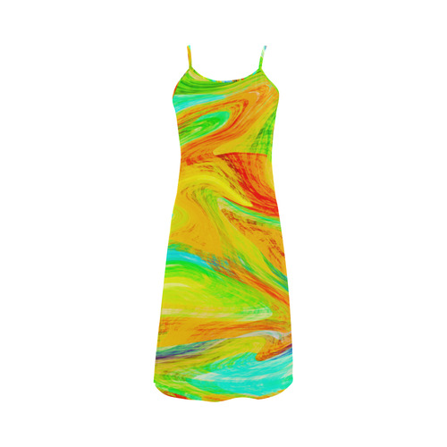 Happy Multicolor Painting Alcestis Slip Dress (Model D05)