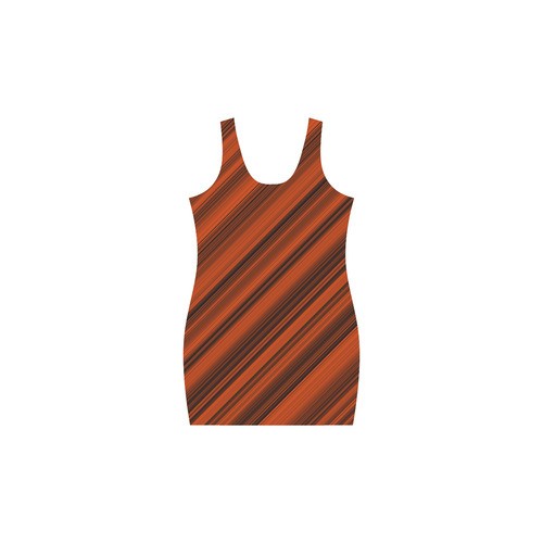 Orange Black Diagonal Stripes Medea Vest Dress (Model D06)