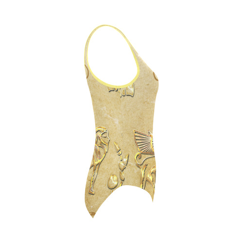 Wonderful egyptian sign in gold Vest One Piece Swimsuit (Model S04)