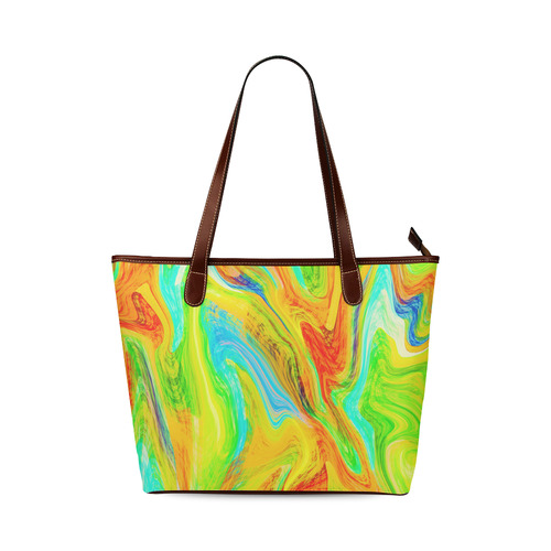 Happy Multicolor Painting Shoulder Tote Bag (Model 1646)