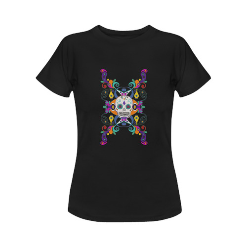 Día De Los Muertos Skull Ornaments Women's Classic T-Shirt (Model T17）