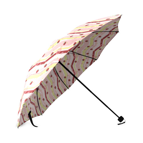 Strawberry Swirl Chevron Pattern Foldable Umbrella (Model U01)