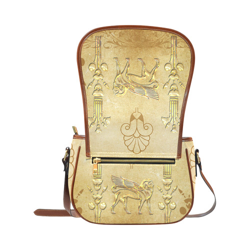 Wonderful egyptian sign in gold Saddle Bag/Small (Model 1649) Full Customization