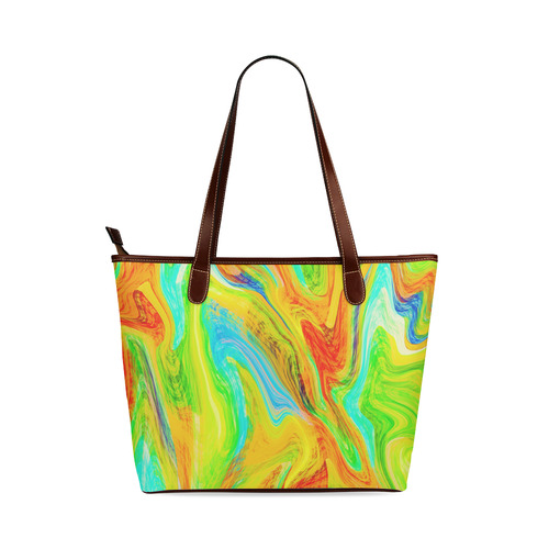 Happy Multicolor Painting Shoulder Tote Bag (Model 1646)