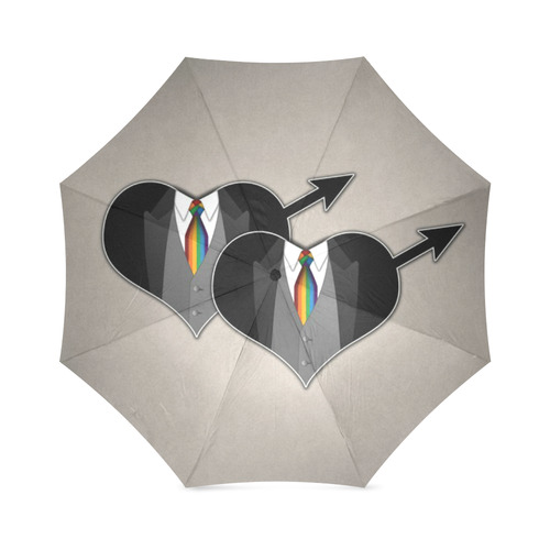 Tuxedo with Rainbow Ties Foldable Umbrella (Model U01)