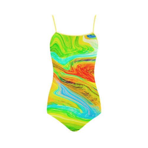Happy Multicolor Painting Strap Swimsuit ( Model S05)