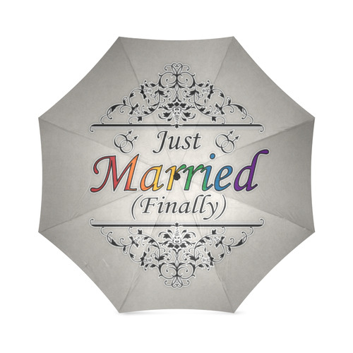 Just Married (Finally) Gay Design Foldable Umbrella (Model U01)