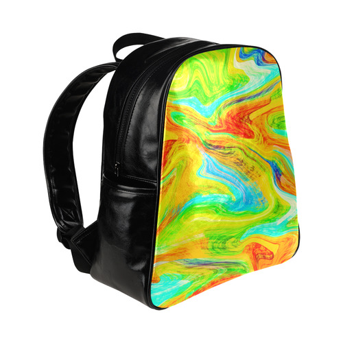 Happy Multicolor Painting Multi-Pockets Backpack (Model 1636)