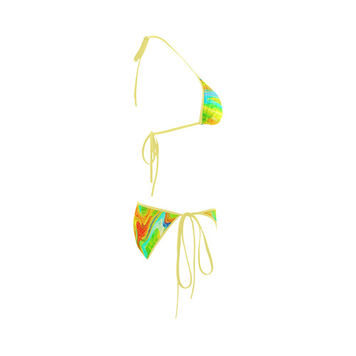 Happy Multicolor Painting Custom Bikini Swimsuit