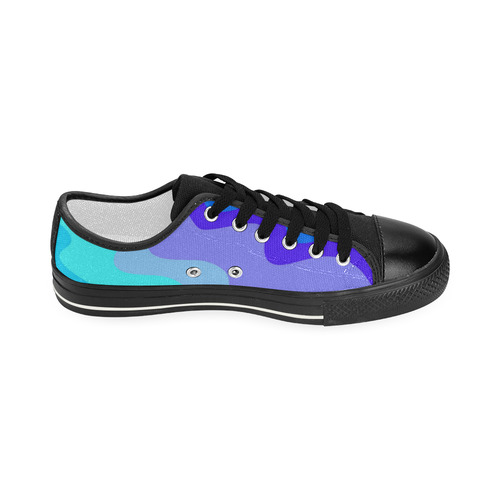 Blue Waves. Inspired by the Magic Island of Gotland. Women's Classic Canvas Shoes (Model 018)