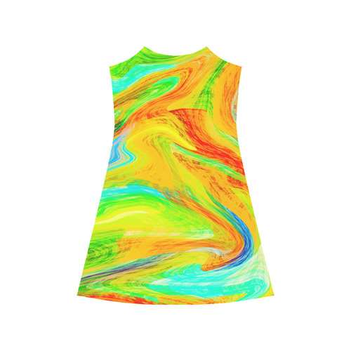 Happy Multicolor Painting Alcestis Slip Dress (Model D05)