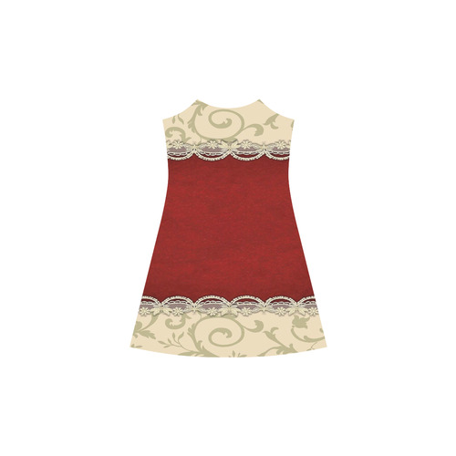 Red Velvet Antique Lace Alcestis Slip Dress (Model D05)