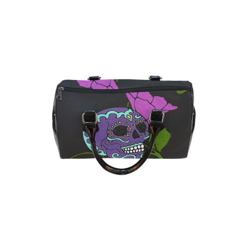 Día De Los Muertos Skull Flowers Boston Handbag (Model 1621)