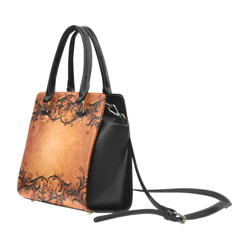 Decorative vintage design and floral elements Classic Shoulder Handbag (Model 1653)