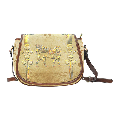 Wonderful egyptian sign in gold Saddle Bag/Small (Model 1649) Full Customization