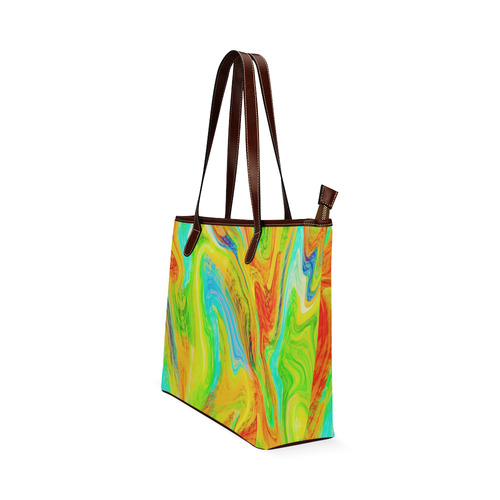 Happy Multicolor Painting Shoulder Tote Bag (Model 1646)