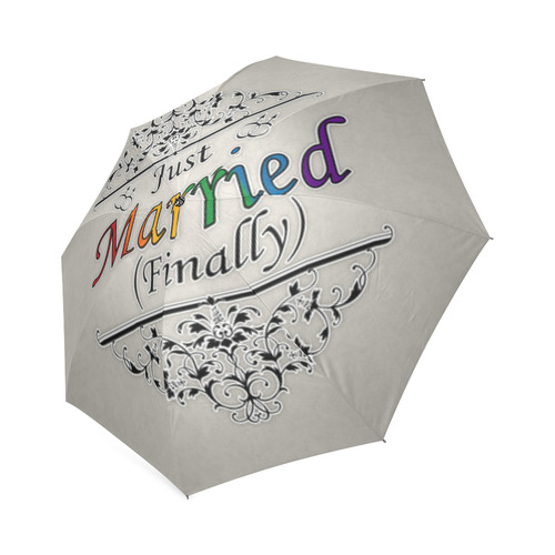 Just Married (Finally) Gay Design Foldable Umbrella (Model U01)