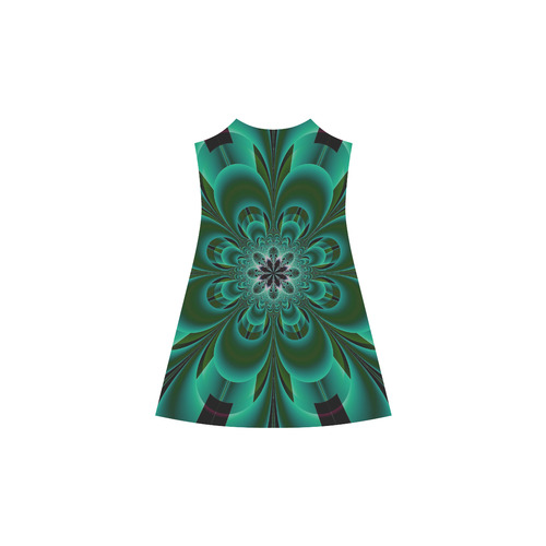 Emerald Green Mandala Flower Alcestis Slip Dress (Model D05)