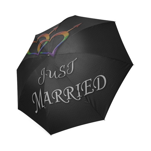 Just Married Gay Pride Foldable Umbrella (Model U01)
