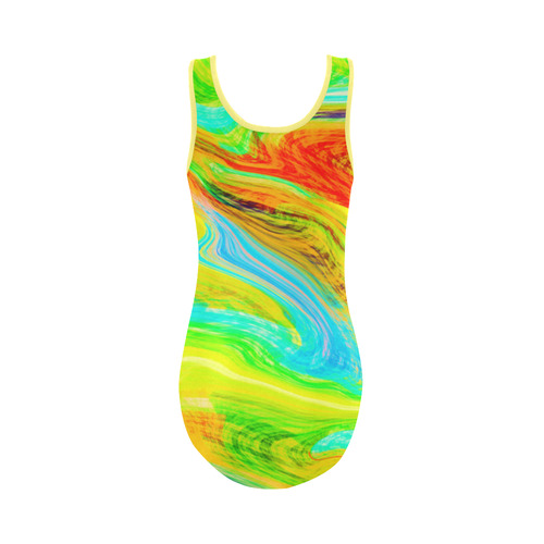 Happy Multicolor Painting Vest One Piece Swimsuit (Model S04)