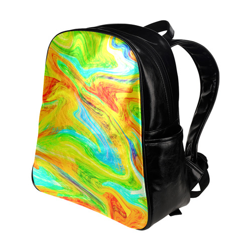 Happy Multicolor Painting Multi-Pockets Backpack (Model 1636)