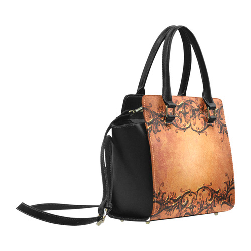 Decorative vintage design and floral elements Classic Shoulder Handbag (Model 1653)
