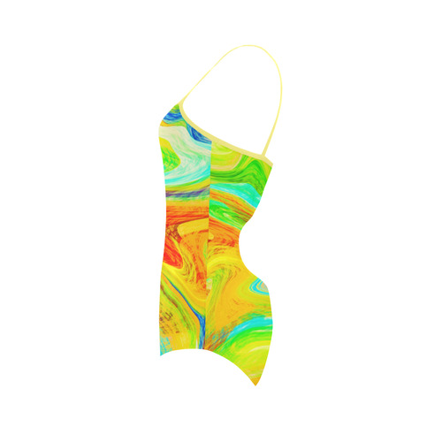 Happy Multicolor Painting Strap Swimsuit ( Model S05)