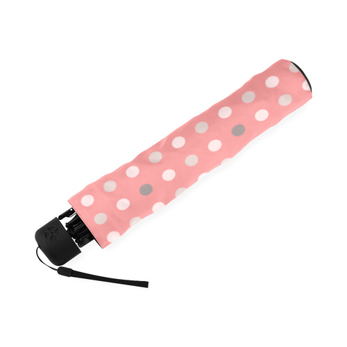 Pink With Cream Dots Pattern Foldable Umbrella (Model U01)